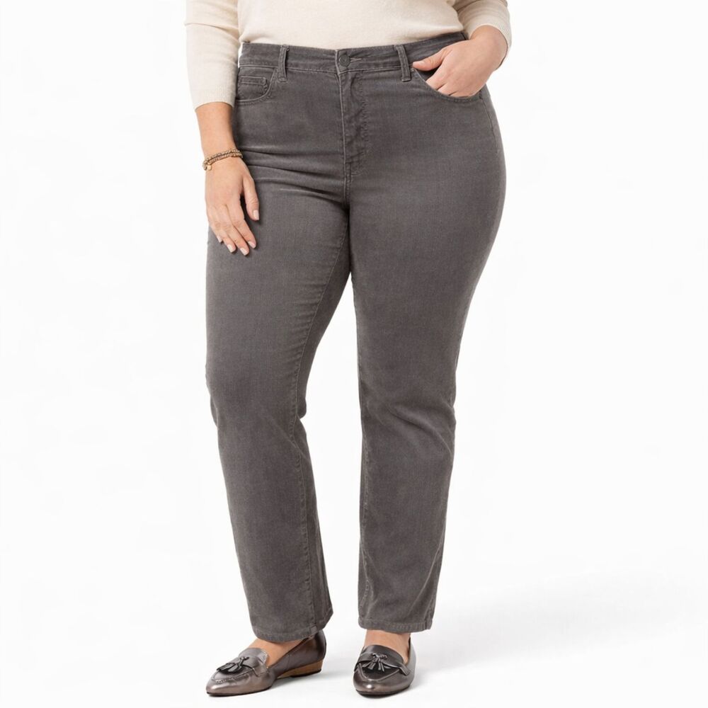Talbots Plus Gray Velveteen Straight Leg Pants Size 16P EUC